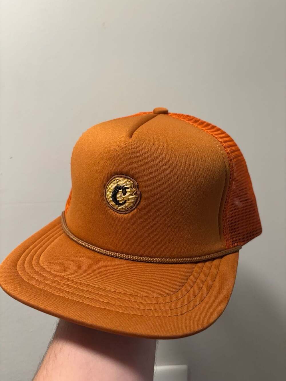 Cookies SF Brand Logo Patch Orange Foam Mesh Trucker Hat